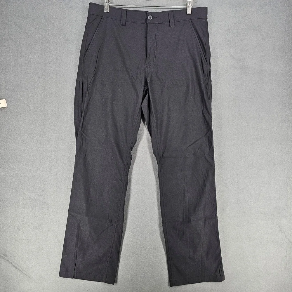 Eddie Bauer Travex Pants Mens 35x32 Black Stretch Chino Performance Travel